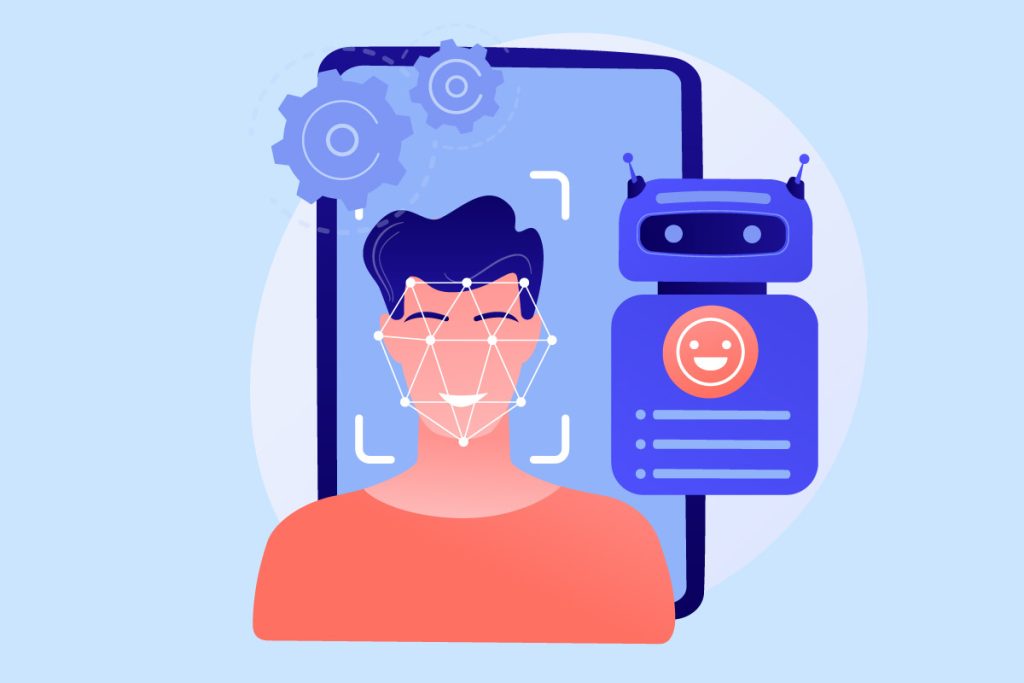 A screen detecting a person's face using face detection tool