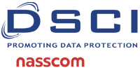 white logo of DSCI membership, an initiative by Nasscom on Innovature site